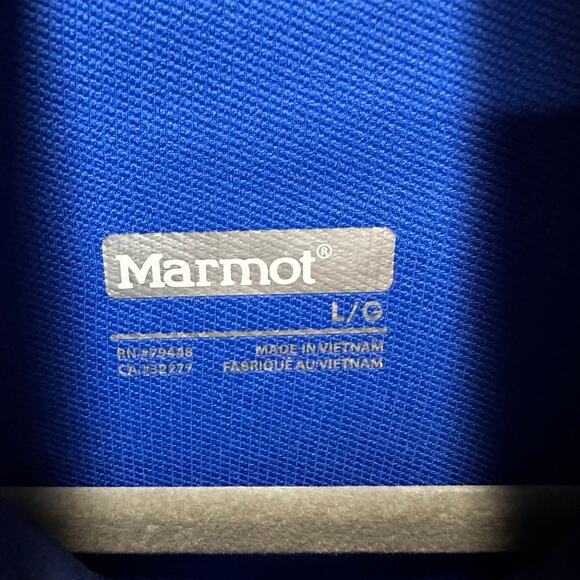 Marmot Men's Large Blue Soft Shell Jacket Full Zip M3 Zip Pockets Outdoors EUC - Picture 4 of 11